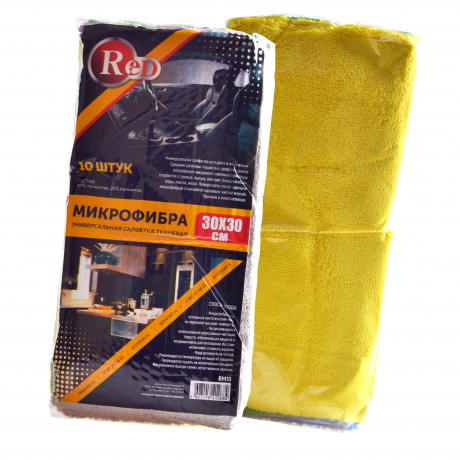  RED RM10 Набор салфетка микрофибра универсальная 10шт PREMIUM 30х30см  с доставкой Краснодар, Краснодарский край