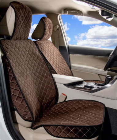  RED Комплект накидок сиденья велюр ПЕРЕД ромб коричневый/белая строчка RCNV11 с доставкой Краснодар, Краснодарский край