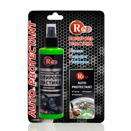  RED R4267 Полироль пластика матовый с губкой "АНТИТАБАК" 250мл в бл. 1шт./12шт. с доставкой Краснодар, Краснодарский край