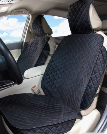  RED Комплект накидок сиденья велюр ПЕРЕД ромб черный/синяя строчка RCNV5 с доставкой Краснодар, Краснодарский край