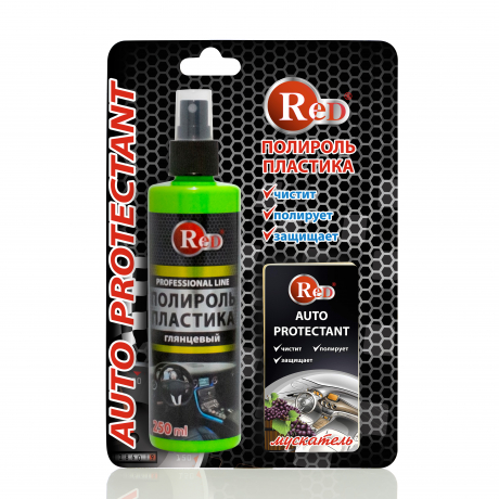 RED R4252 Полироль пластика глянцевый с губкой "МУСКАТЕЛЬ" 250мл в бл. 1шт./12шт. с доставкой Краснодар, Краснодарский край