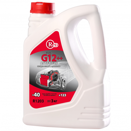  RED Антифриз, готовый к применению G12 КРАСНЫЙ 3кг R1203 1/4шт с доставкой Краснодар, Краснодарский край