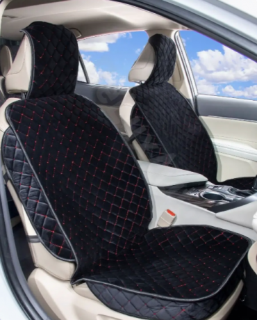  RED Комплект накидок сиденья велюр ПЕРЕД ромб черный/красная строчка RCNV3 с доставкой Краснодар, Краснодарский край