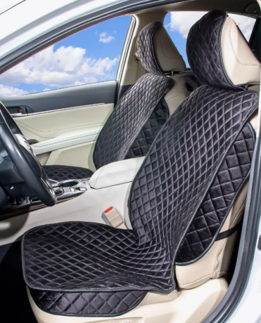  RED Комплект накидок сиденья велюр ПЕРЕД ромб черный/белая строчка RCNV7 с доставкой Краснодар, Краснодарский край