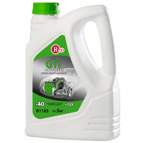  RED Антифриз, готовый к применению G11 ЗЕЛЕНЫЙ 3кг R1103 1/4шт