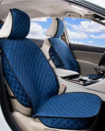  RED Комплект накидок сиденья велюр ПЕРЕД ромб синий/белая строчка RCNV9 с доставкой Краснодар, Краснодарский край