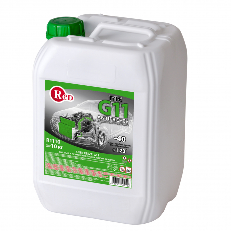  RED Антифриз, готовый к применению G11 ЗЕЛЕНЫЙ 10кг R1110 1/1шт с доставкой Краснодар, Краснодарский край